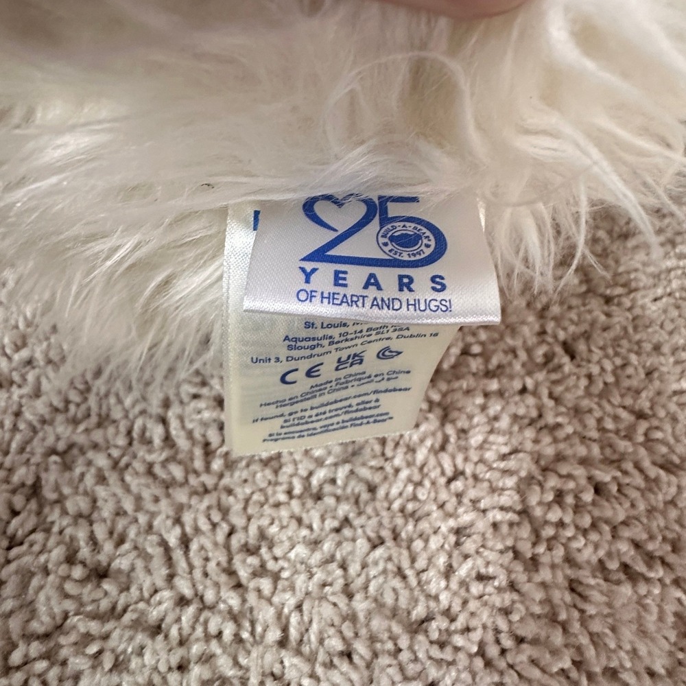 Build-A-Bear 25th Celebration Collection 1997 Polar Bear White Shaggy Plush 2022 - Picture 5 of 8